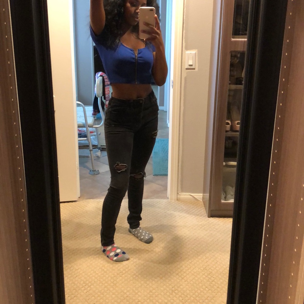 Black/Gray wash denim jeans